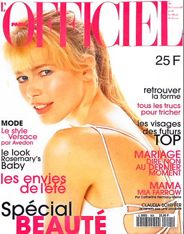 CLAUDIA SCHIFFER L'Officiel Paris Magazine May 1996 AMBER VALLETTA Nina Brosh AVEDON