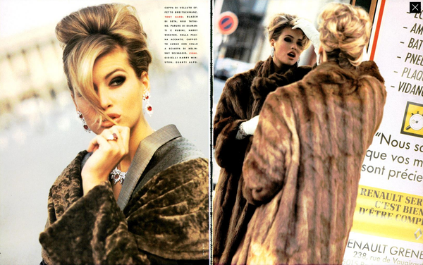 VOGUE Magazine Italia December 1990 EDITHA DUSSLER Claudia Schiffer SI