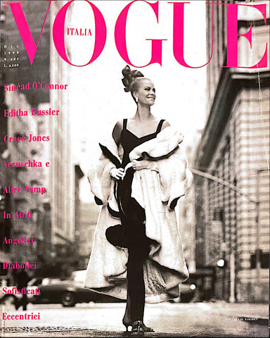 VOGUE Magazine Italia December 1990 EDITHA DUSSLER Claudia Schiffer SINEAD O'CONNOR