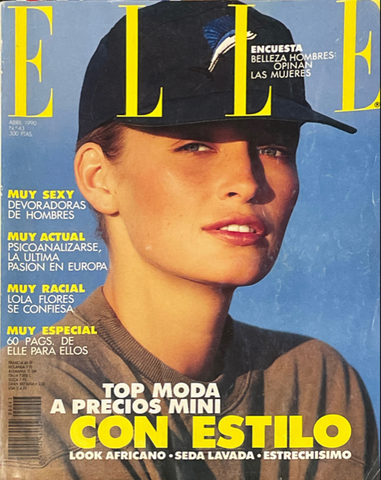 ELLE Magazine Spain April 1990 ESTELLE LEFEBURE Eva Herzigova ROBERTA CHIRKO Naomi
