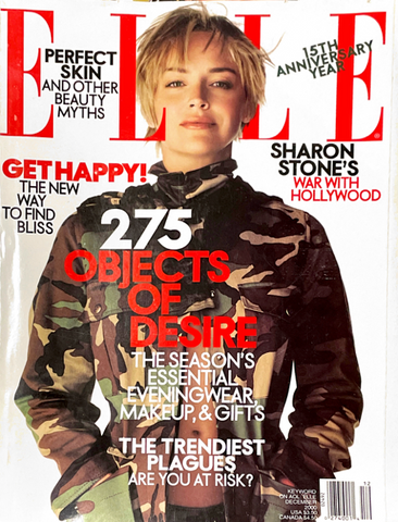 ELLE Magazine US December 2000 SHARON STONE Eva Padberg VANESSA LORENZO