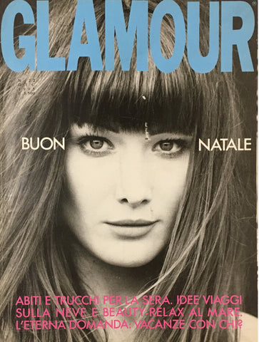 GLAMOUR Italia Magazine December 1993 CARLA BRUNI Christy Turlington KARA YOUNG