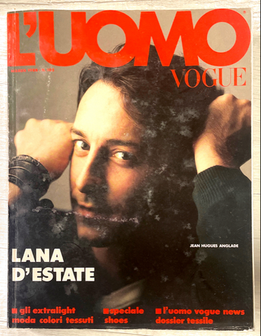 L'UOMO VOGUE Magazine March 1988 JEAN HUGUES ANGLADE Mario Testino ALDO FALLAI