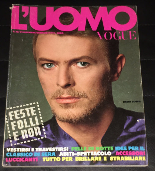 L'UOMO VOGUE Magazine DAVID BOWIE Amanda Lear BRUCE WEBER Vintage Men'
