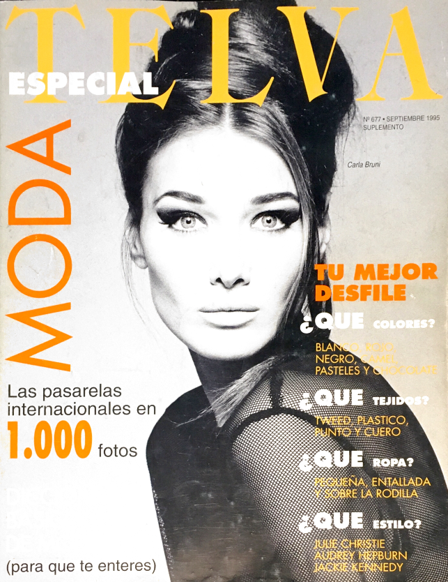 TELVA Magazine September 1995 Special Pret a Porter CARLA BRUNI by Philippe Robert