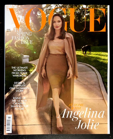 VOGUE Magazine UK March 2021 ANGELINA JOLIE Yasmin Le Bon LARA STONE Kate Moss