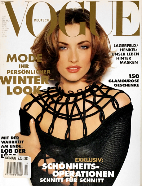 【VOGUE】1992 NOVEMBER※ダメージあります VOGUE Germany Magazine November 1992 TATJANA PATITZ Magali Amadei NAOM