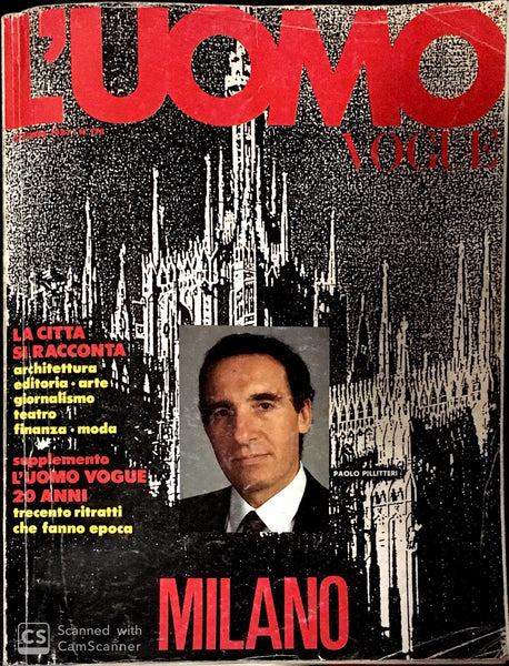 洋書 L'Uomo Vogue1967-1987 20anni anniversary L'UOMO VOGUE Magazine October 1987 GIANNI VERSACE Giorgio Armani #178