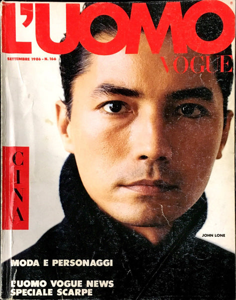 L'UOMO VOGUE Magazine September 1986 JOHN LONE Aldo Fallai PAMELA HANS