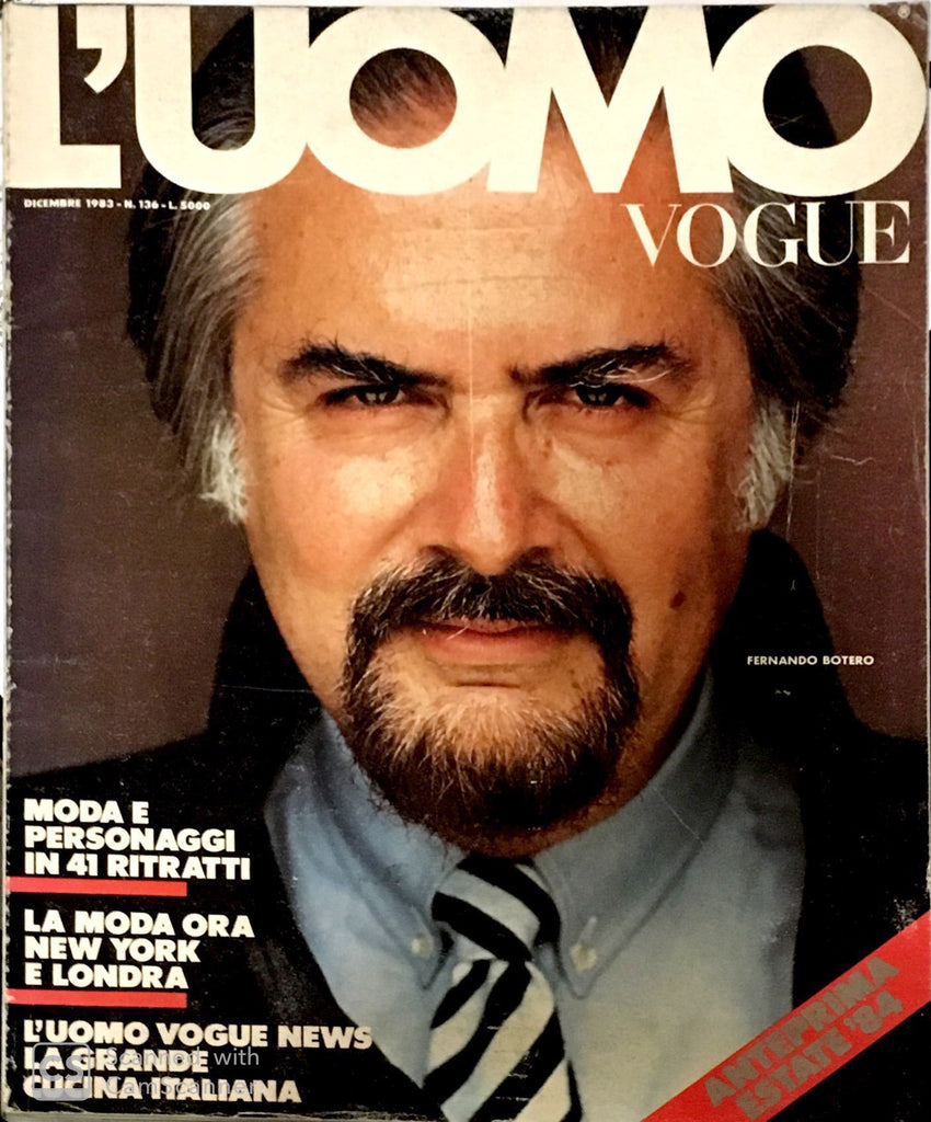L'UOMO VOGUE Magazine December 1983 FERNANDO BOTERO Oliviero Toscani RICHARD CORMAN