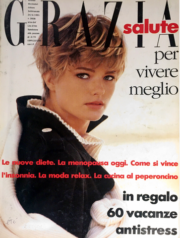 GRAZIA Italia Italy Magazine 24 February 1991 #2608 GRETHA CAVAZZONI Francesca Dellera