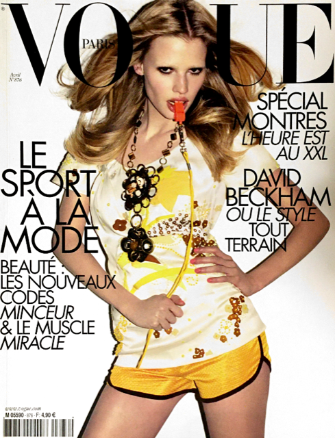 VOGUE Magazine Paris April 2007 LARA STONE Malgosia Bela ISELIN STEIRO Jessica Stam