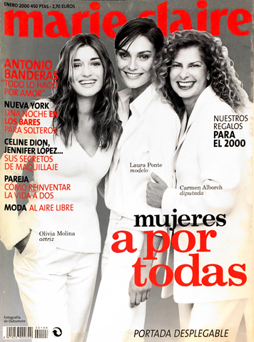 MARIE CLAIRE Spain Magazine January 2000 OLIVIA MOLINA Laura Ponte CARMEN ALBORCH