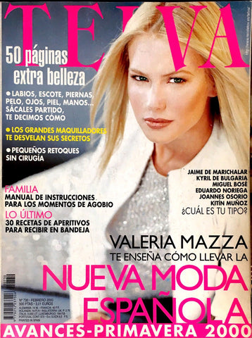 TELVA Magazine February 2000 VALERIA MAZZA Vanessa Lorenzo AMBER VALLETTA