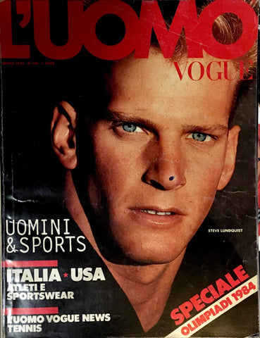 L'UOMO VOGUE Vintage Magazine April 1984 STEVE LUNDQUIST Greg Louganis BJORN BORG