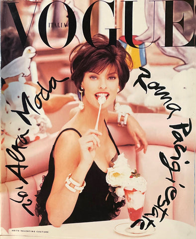 VOGUE Magazine Italia Alta Moda March 1992 LINDA EVANGELISTA Shalom Harlow HELENA CHRISTENSEN
