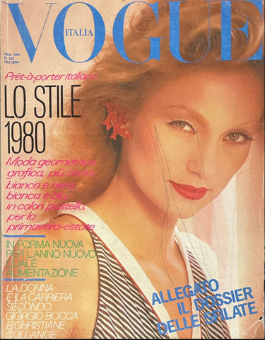 VOGUE Magazine Italia January 1980 ANNA ANDERSEN Kelly LeBrock LENA KANSBOD