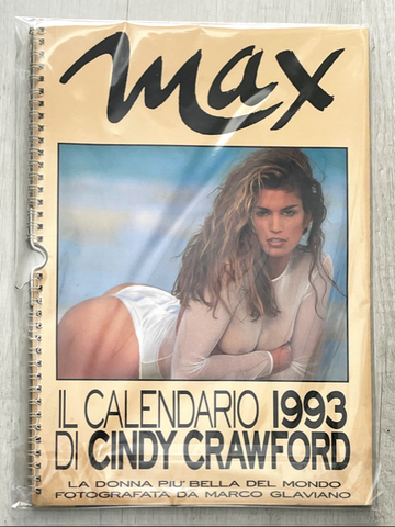 CINDY CRAWFORD 1993 Calendar MARCO GLAVIANO ( No Magazine ) 12 Large Posters