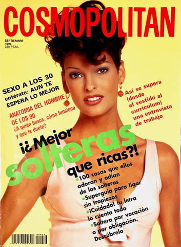 LINDA EVANGELISTA COSMOPOLITAN Spain Espana Magazine 1993 NEW