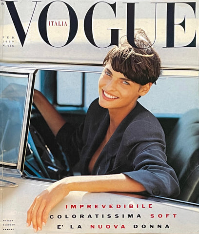 VOGUE Magazine Italia February 1989 LINDA EVANGELISTA Gretha Cavazzoni YASMIN LE BON
