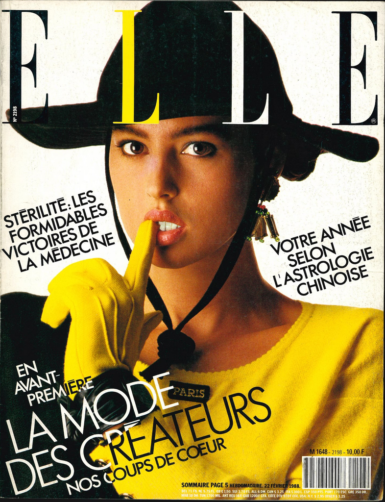MONICA BELLUCCI Roshumba Williams MICHELLE EABRY Elle Magazine France February 1988