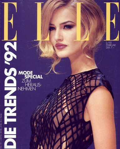 ELLE Magazine Germany February 1992 KAREN MULDER Cindy Crawford CORDULA REYER