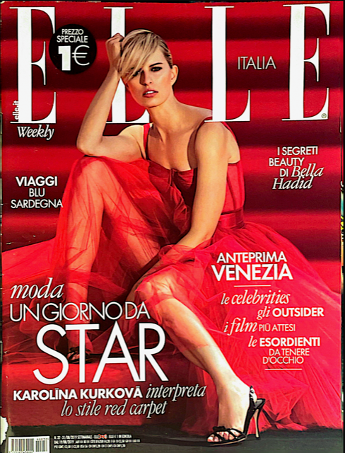 ELLE Magazine Italia August 2019 KAROLINA KURKOVA Bella Hadid AYOBAMI OKEKUNLE