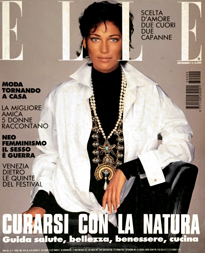 ELLE Magazine Italia September 1993 CARMEN SCHWARZ Yasmeen Ghauri SHIRAZ TAL - magazinecult