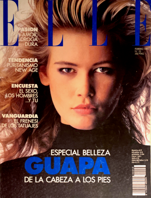 ELLE Magazine Spain February 1991 CLAUDIA SCHIFFER Oliviero Toscani LAUREN LINDBERG