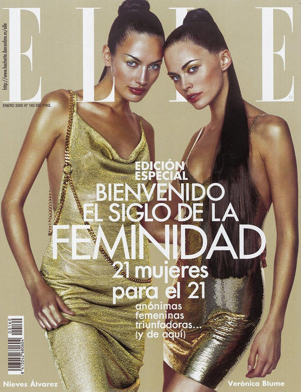 ELLE Magazine Spain January 2000 NIEVES ALVAREZ Veronica Blume MILLA JOVOVIC Naomi Campbell - magazinecult
