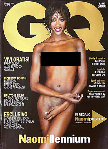GQ Magazine Italia January 2000 NAOMI CAMPBELL + POSTER Jim Carrey DENISE RICHARDS