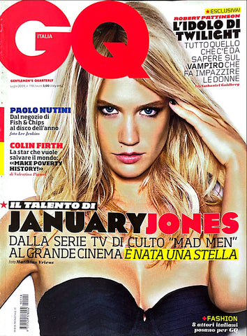 JANUARY JONES GQ Magazine Italia July 2009 Colin Firth DAN CARTER Robert Pattinson