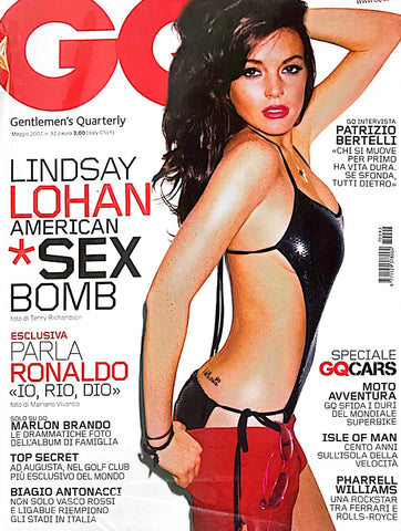 LINDSAY LOHAN GQ Magazine Italia May 2007 PHARRRELL WILLIAMS Justin Timberlake RONALDO
