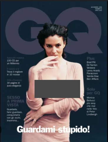 GQ Magazine Italia November 1999 MONICA BELLUCCI Lenny Kravitz ANNA NICOLE SMITH