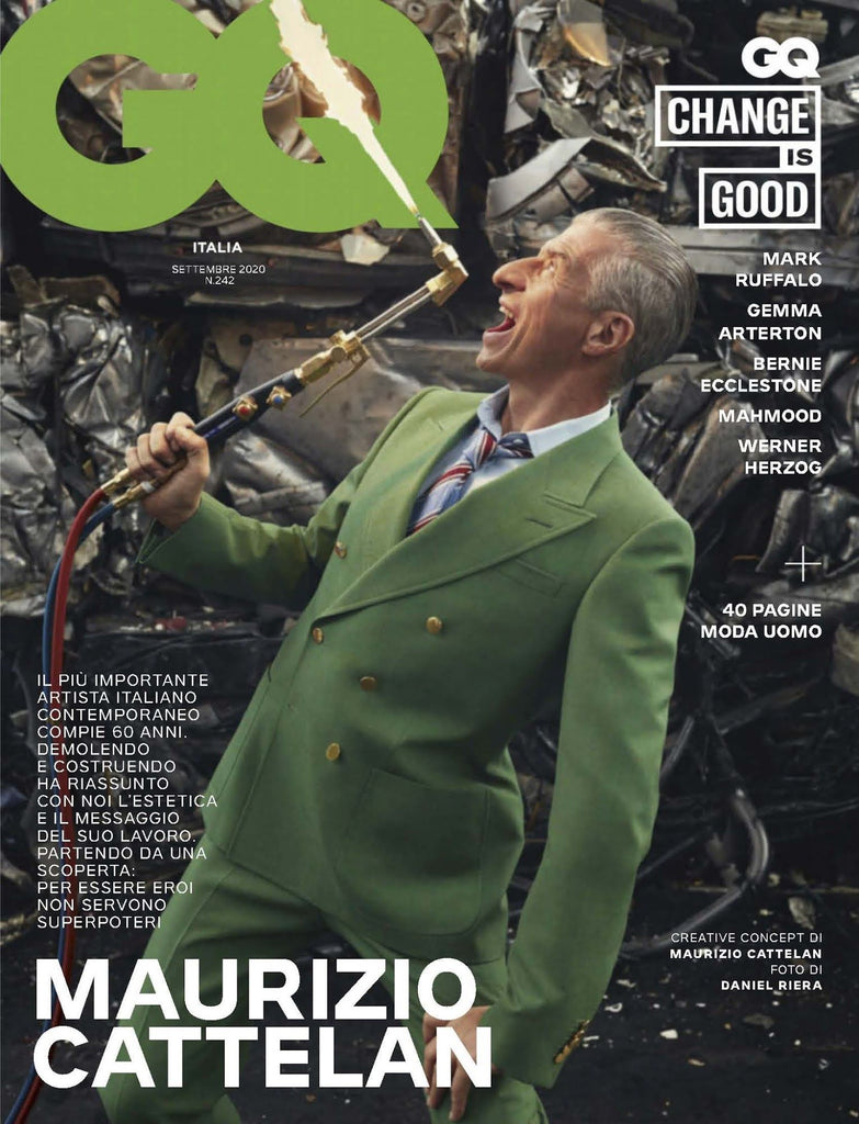 MAURIZIO CATTELAN GQ Magazine Italia September 2020 Gemma Arterton MAHMOOD New