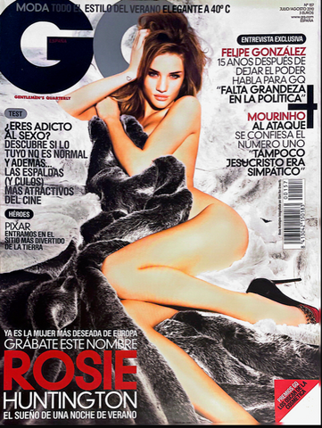 GQ Magazine Spain July 2010 ROSIE HUNTINGTON Ariadne Artiles DAVID GANDY