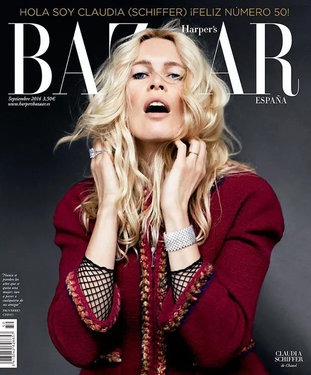 HARPER'S BAZAAR Magazine Spain September 2014 CLAUDIA SCHIFFER Vlada Roslyakova ALISSA MILLER