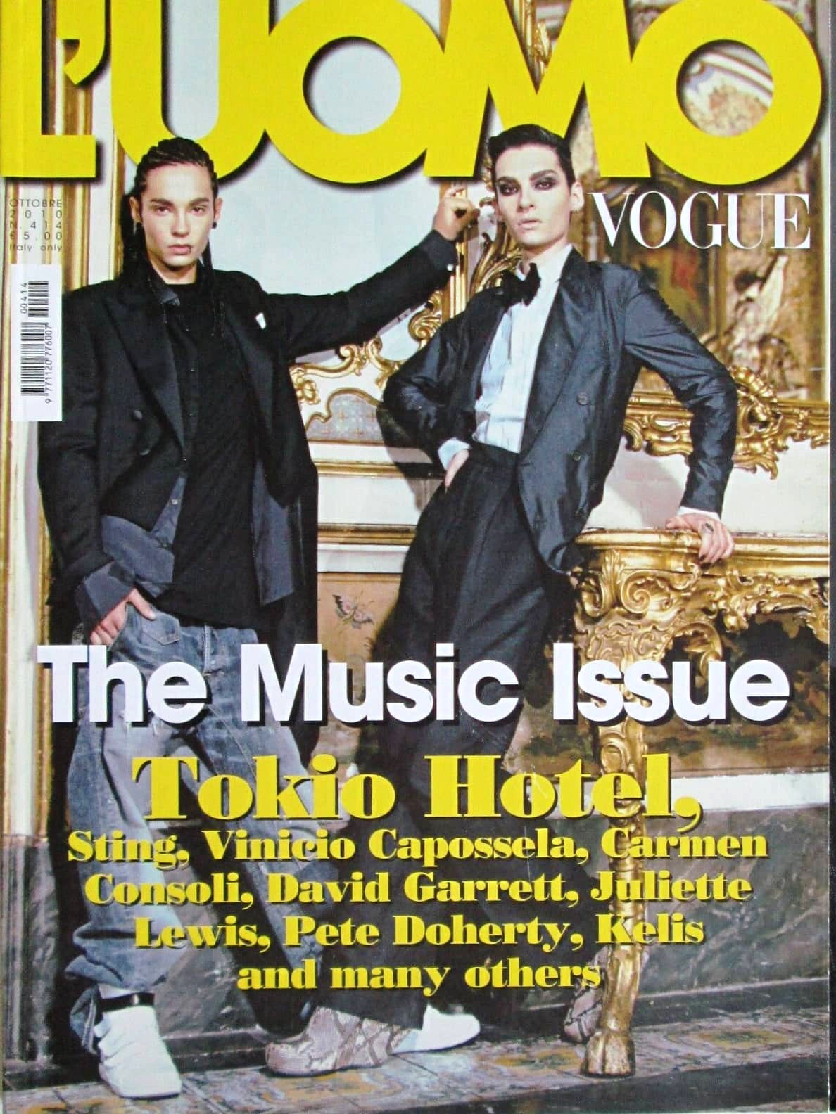 L'UOMO VOGUE Magazine October 2010 TOKYO HOTEL Pete Doherty STING