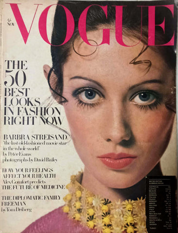 VOGUE Magazine UK November 1968 Marisa Berenson DONYALE LUNA Barbra Streisand