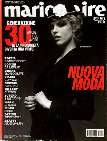 MARIE Claire Magazine Italia September 2003 EVA HERZIGOVA Luca Gadjus ISABELLA FERRARI
