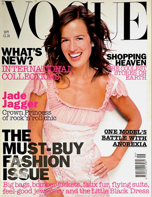 VOGUE Magazine UK September 2002 JADE JAGGER Bridget Hall ANGELA LINDVALL Anne V