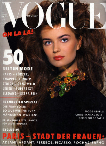 VOGUE Magazine Germany August 1987 PAULINA PORIZKOVA Suzanne Lanza ISABELLE ADJANI