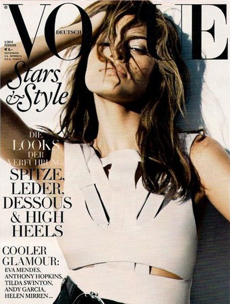 VOGUE Magazine Germany February 2010 EVA MENDES Karmen Pedaru SHANNAN CLICK Bianca Balti