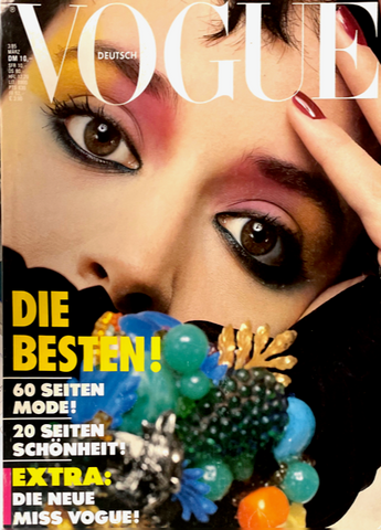 VOGUE Magazine Germany March 1985 LARA HARRIS Suzanne Lanza ANDIE MACDOWELL Sante D'Orazio
