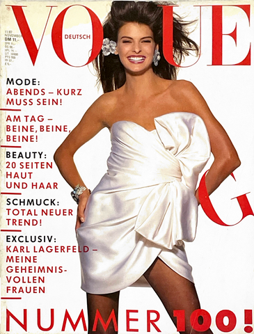 VOGUE Magazine Germany November 1987 LINDA EVANGELISTA Cindy Crawford PORIZKOVA