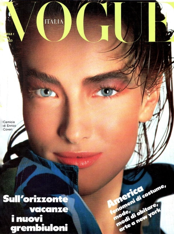 VOGUE Magazine Italia April 1986 TATJANA PATITZ Daniela Ghione ESTELLE LEFEBURE
