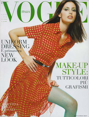 VOGUE Magazine Italia April 1996 ELSA BENITEZ Helena Christensen CARLA BRUNI