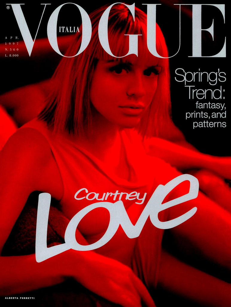 VOGUE Magazine Italia April 1997 COURTNEY LOVE Valeria Mazza LINDA EVANGELISTA