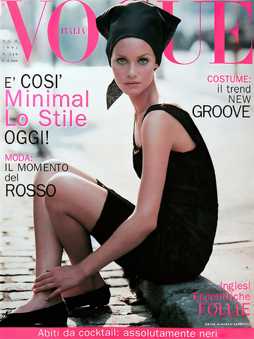 VOGUE Magazine Italia August 1995 AMBER VALLETTA Helena Christensen DAVID BOWIE Iman