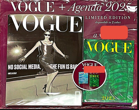 VOGUE Magazine ITALIA + Green AGENDA by Thomas Berra , December 2024 AMELIA GRAY Sealed